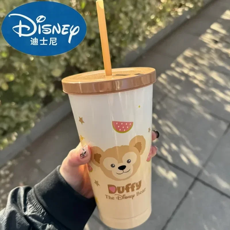 Hot Sale Disneyland Anime Stellalou Duffy Shelliemay Summer Straw Cup Cute 500ml Large Capacity Stainles Steel Cup Birthday Gift