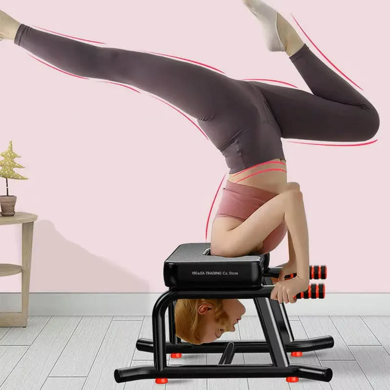 Yoga Headstand Bench With Ring And Bands,Yoga Headstand Inversion Stool,Headstand Chair For Family Gym