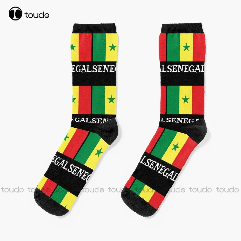 Senegal National Country Flag Patriotic Sports Socks Long Socks Personalized Custom Unisex Adult Teen Youth Socks Custom Gift