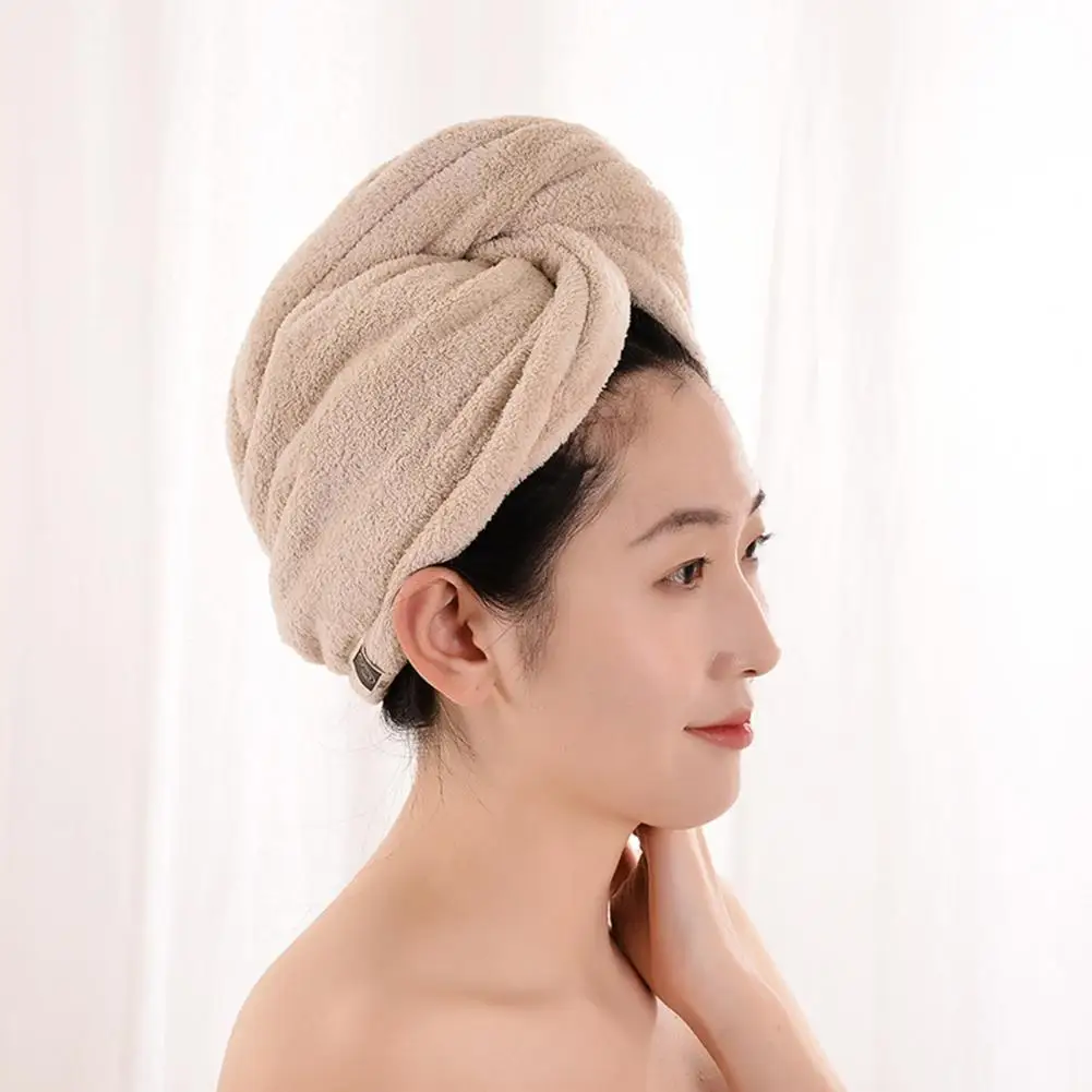 Head Wrap Double Layer After Shower Hair Drying Wrap Bathroom Supplies