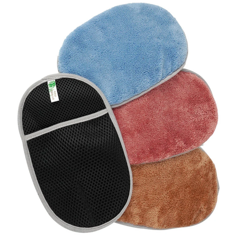 

4pcs Car Washing Mitts Super Absorbent Reusable Washable Cleaning Gloves For Auto Exterior Care Paint Body Glass Surface