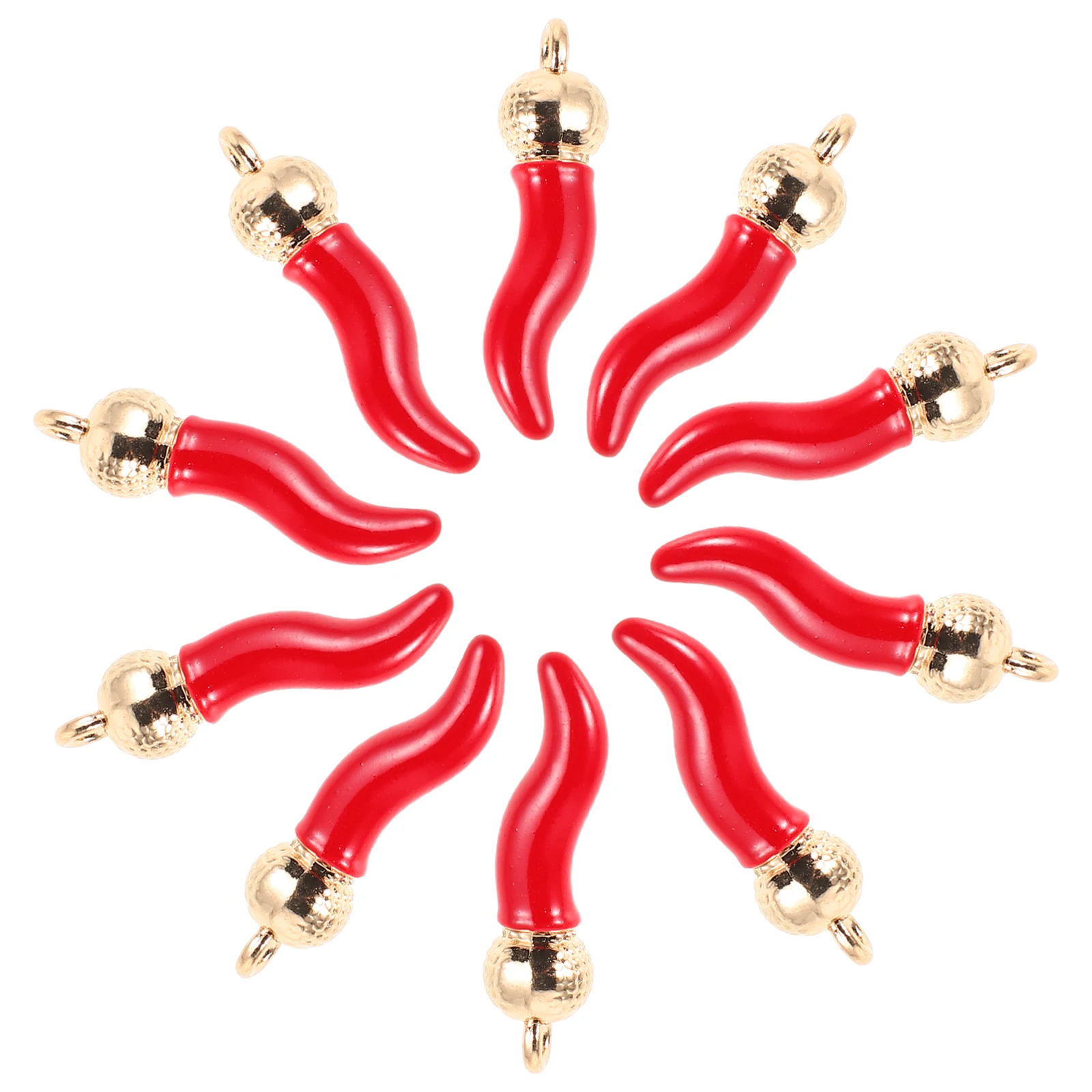 

10pcs Chili Pepper Accessories Adorable Vegetable Charms for Keychains Bracelets DIY Jewelry Making Custom Crafts Lightweight