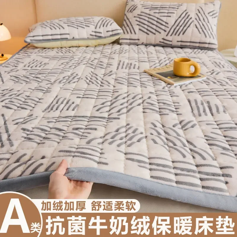 

Winter Thick Warm Plush Bed Sheet and Pillowcase 3pcs Bedding Set Home Textiles Double Bedspread Luxury Mattress Pad Bed Linens