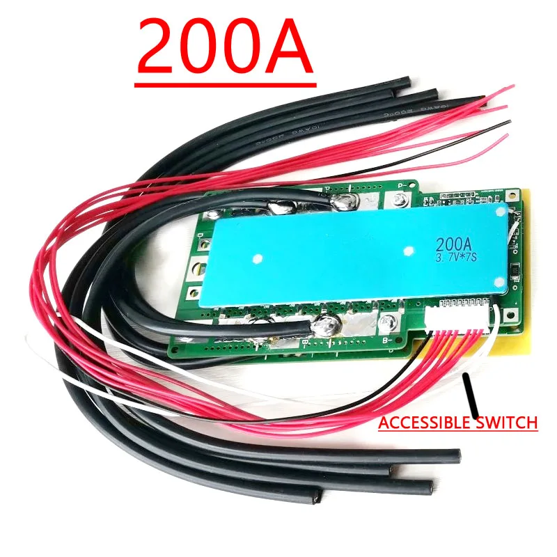 7S 24V Li-ion BMS 100A 200A 300A 18650 Lithium Battery Protection Board W Balance High Current RV Ups Inverter Car Start