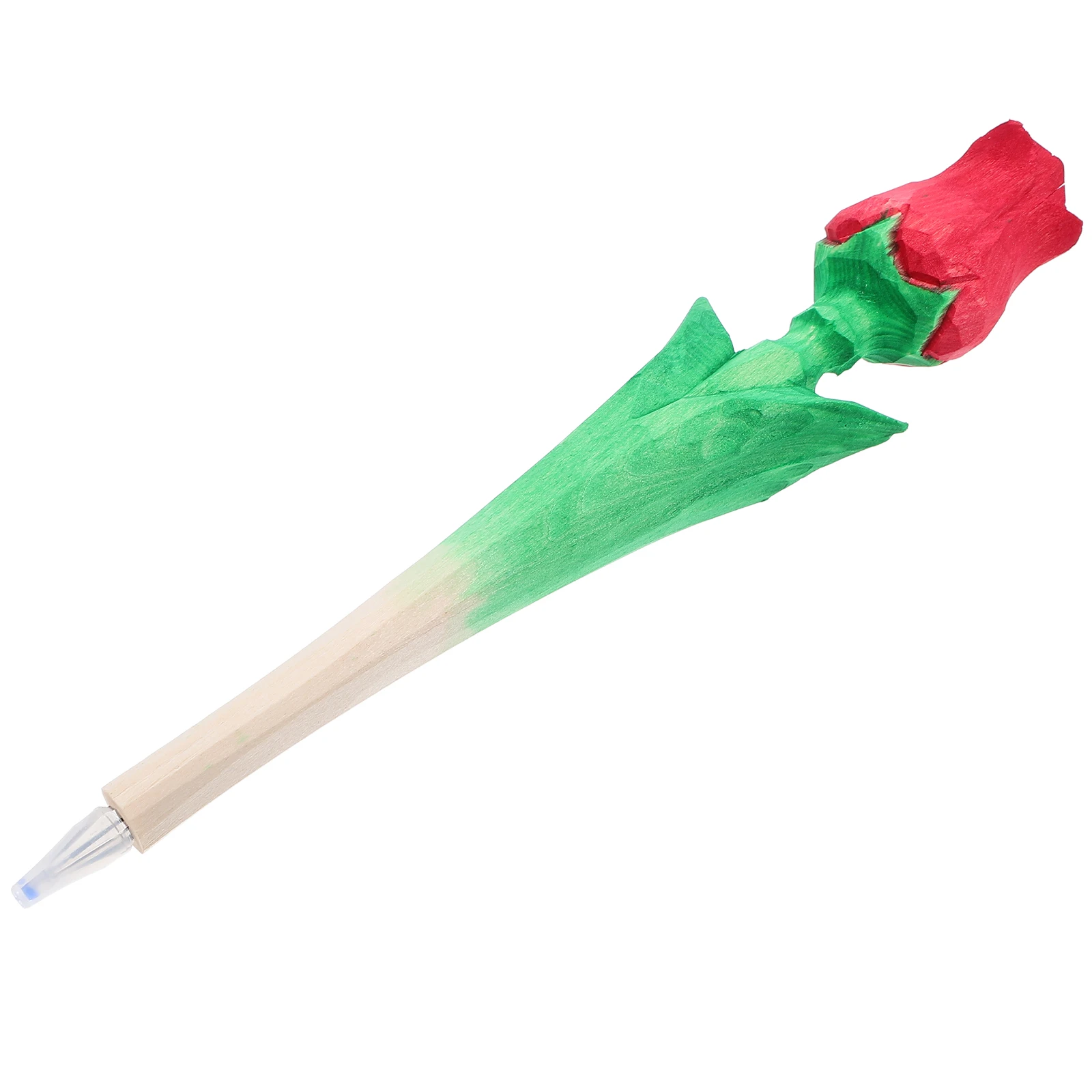 

1pc Rose Carved Ink Wooden Gel Writing Pen For Students Doodling Scrapbooking Wedding Valentine Gift Stationery Pen