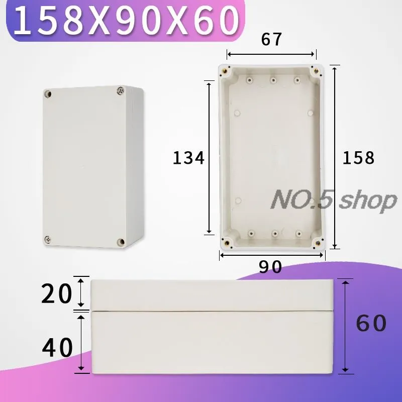 1Pc 158x90x39mm 158x90x60mm ABS Plastic Waterproof Outdoor Terminal Power Button Box