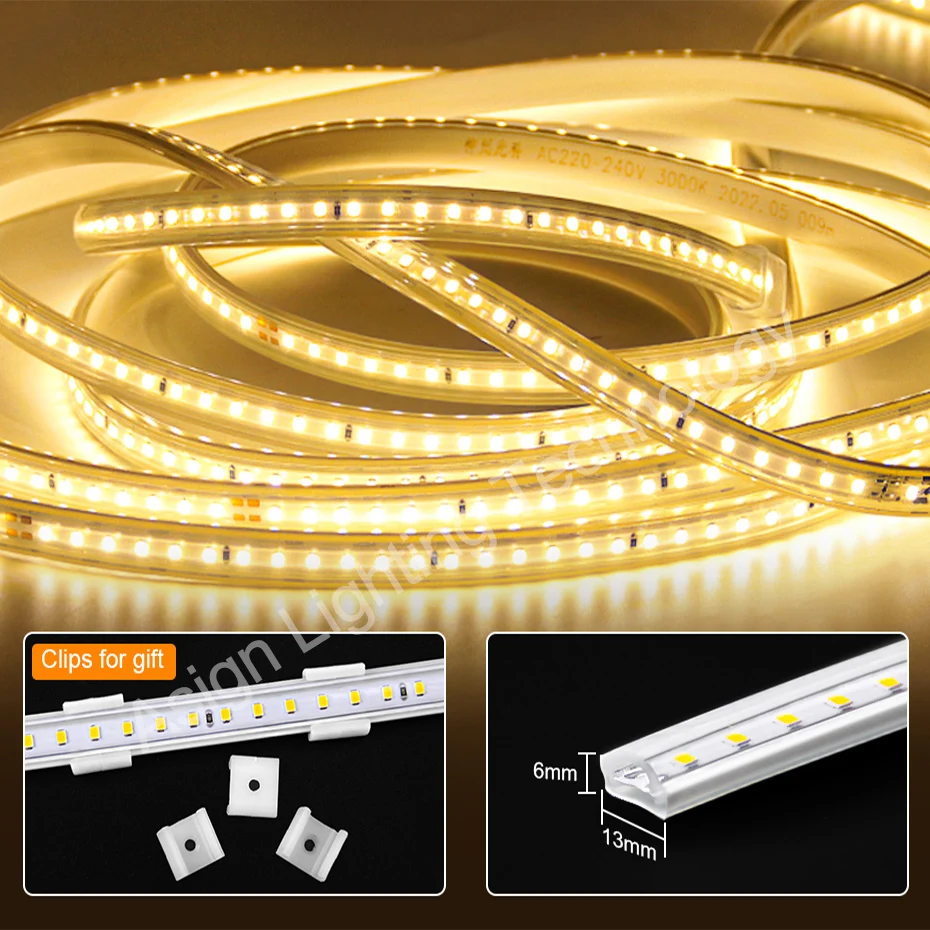 WiFi Bluetooth Remote 220V Smart Led Strip Waterproof 10M 20M 40M Led Light Tape Ribbon 120leds/m Outdoor Home Decor Lighting