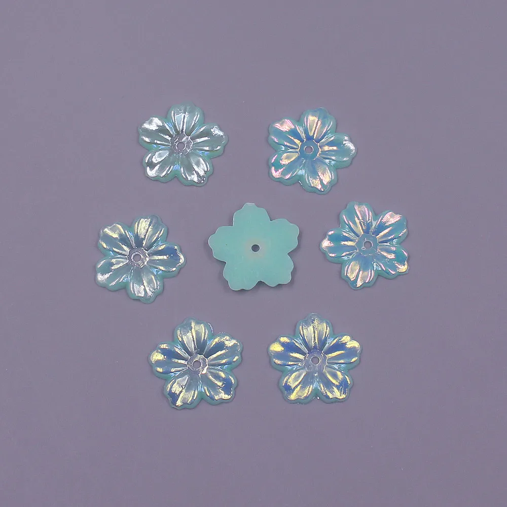 13MM 100pcs flower Shape ABS Imitation Half Round Pearl Flatback Loose Beads DIY Jewelry Scrapbook Decoration