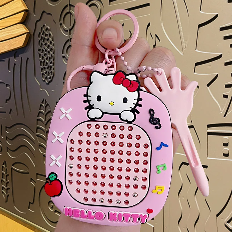 Sanrio Hello Kitty My Melody Decompression Magnetic Steel Ball Drawing Board Cartoon Ball Maze Keychain Bag Pendant Decoration view 6