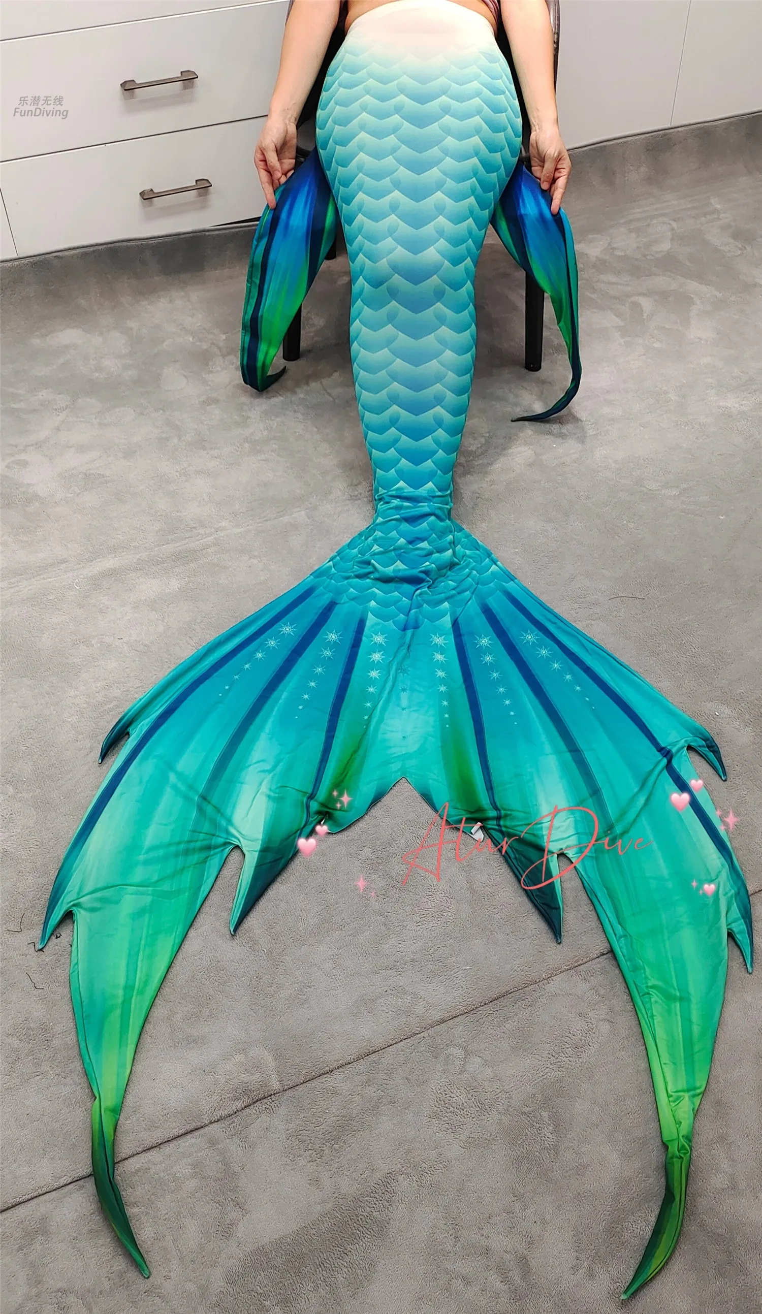 Original Design Mermaid Tail Suit HD Printing Role Play Mermaid Big Tail With Beach Bikini Photography Swimming Fishtail Skirt