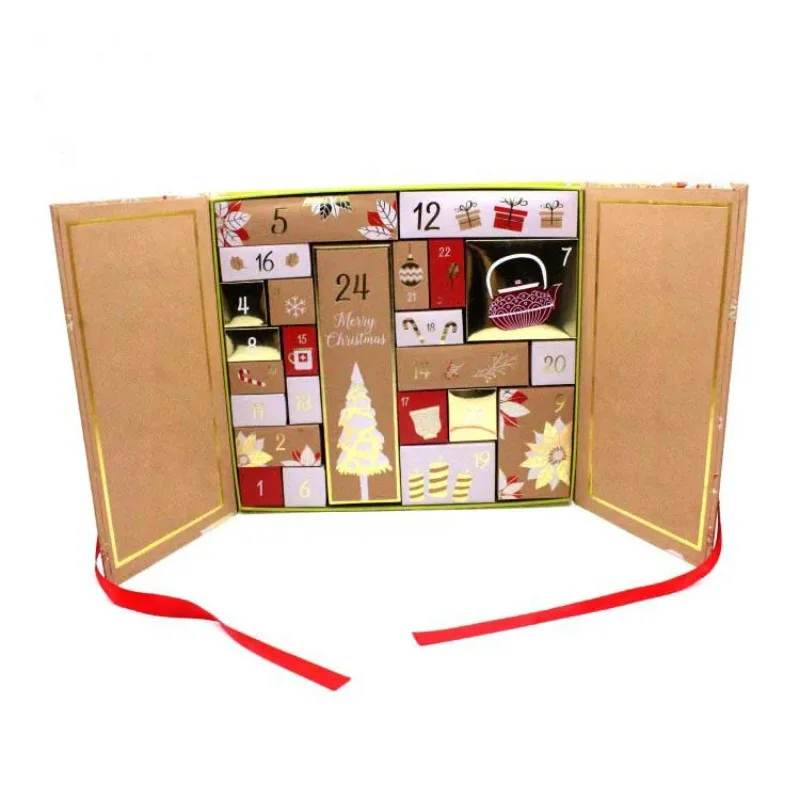 Customized queryCustom Luxury Rigid High-end Christmas Calendar 12 24-day Arrival Countdown Christmas Gift Advent Calendar Box w
