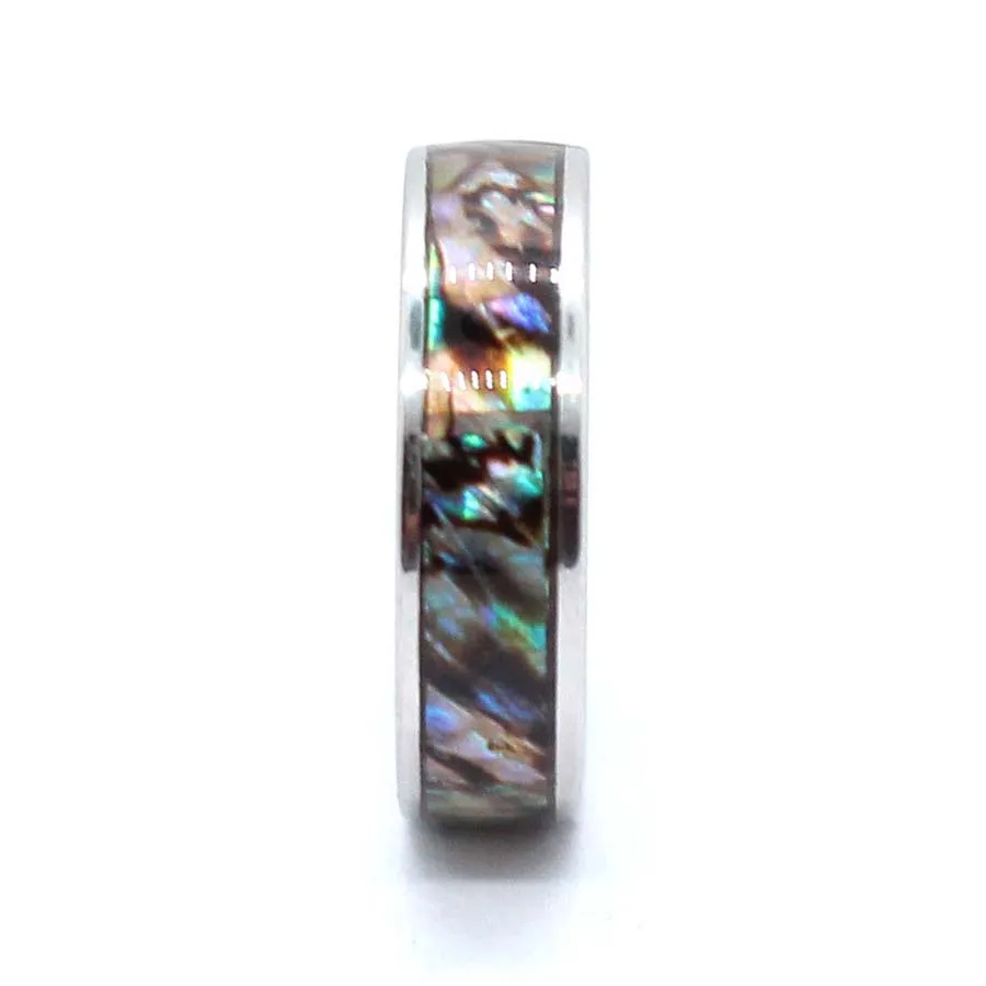 Charms Natural Abalone Shell Rings For Women Girls Steel Stainless Steel Finger Ring Wedding Jewelry Choice Men Gifts - view 5