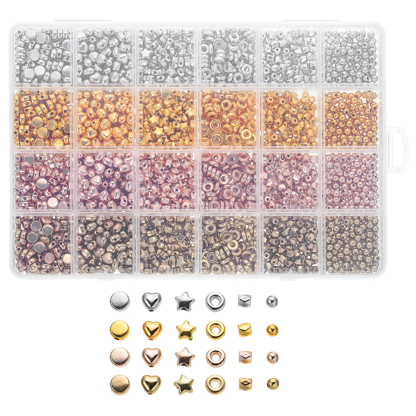 

2160Pcs Flat Round Spacer Beads Premium Plastic DIY Jewelry Making Accessories Necklace Bracelet Craft Supplies