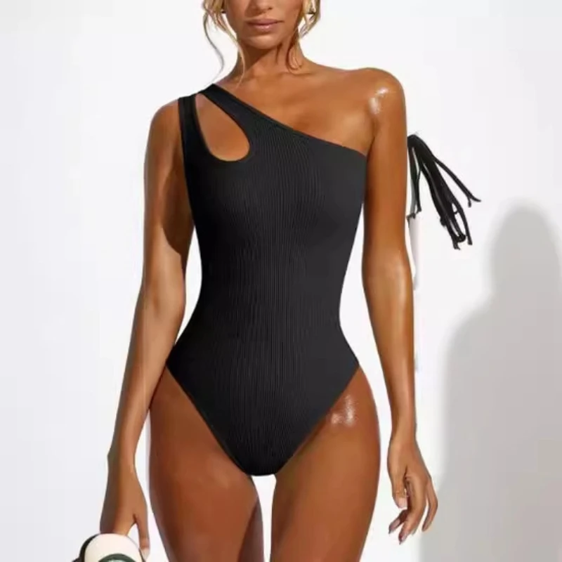 

European and American Women's Dress with Slanted Collar Single Shoulder and Sexy One-piece Vest