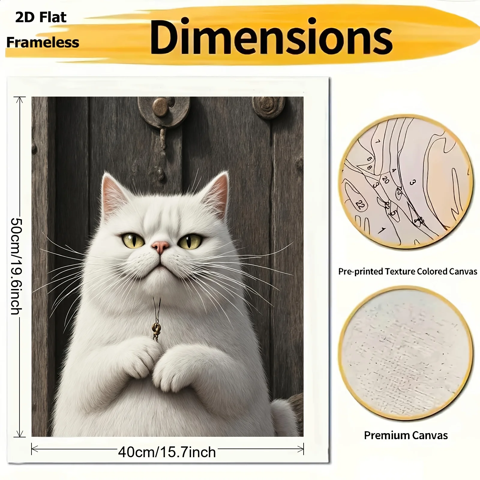 [2D Flat Frameless][Professional Art Use] 1pc Beginner-Friendly DIY Adult Paint by Numbers Kit, Featuring an Elegant and Adorabl