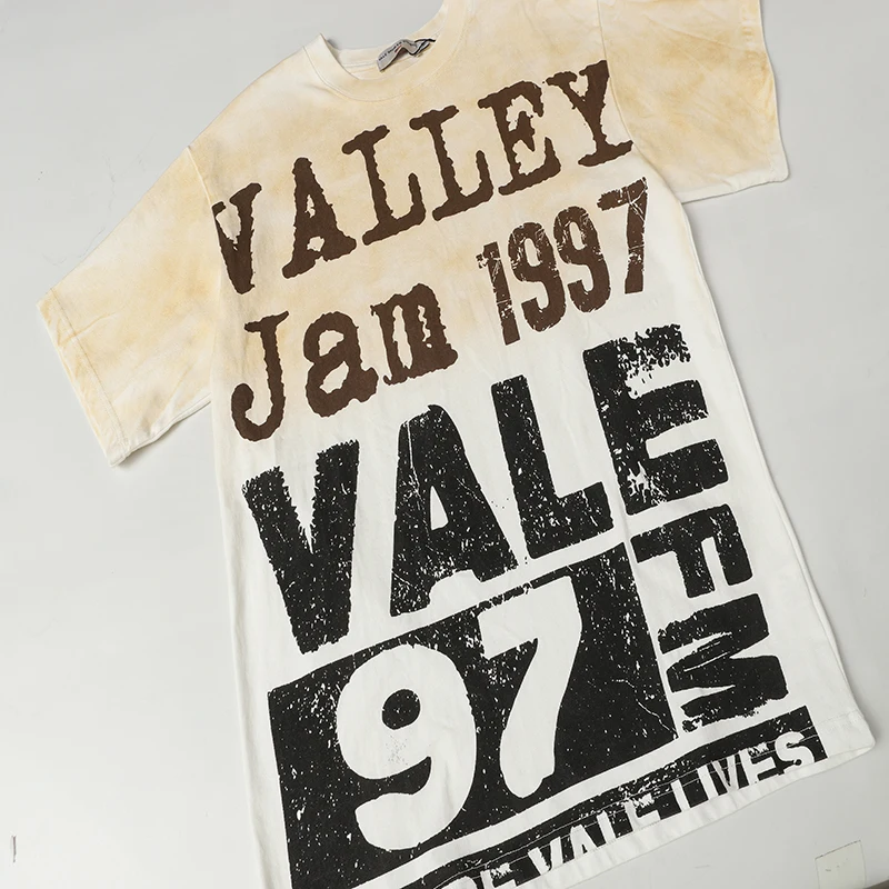 VALE VALLEY Dreams تي شيرت موضة نوعية جيدة غسلها يدويا تي شيرت الرجال النساء الصيف نمط خمر تي شيرت المحملة