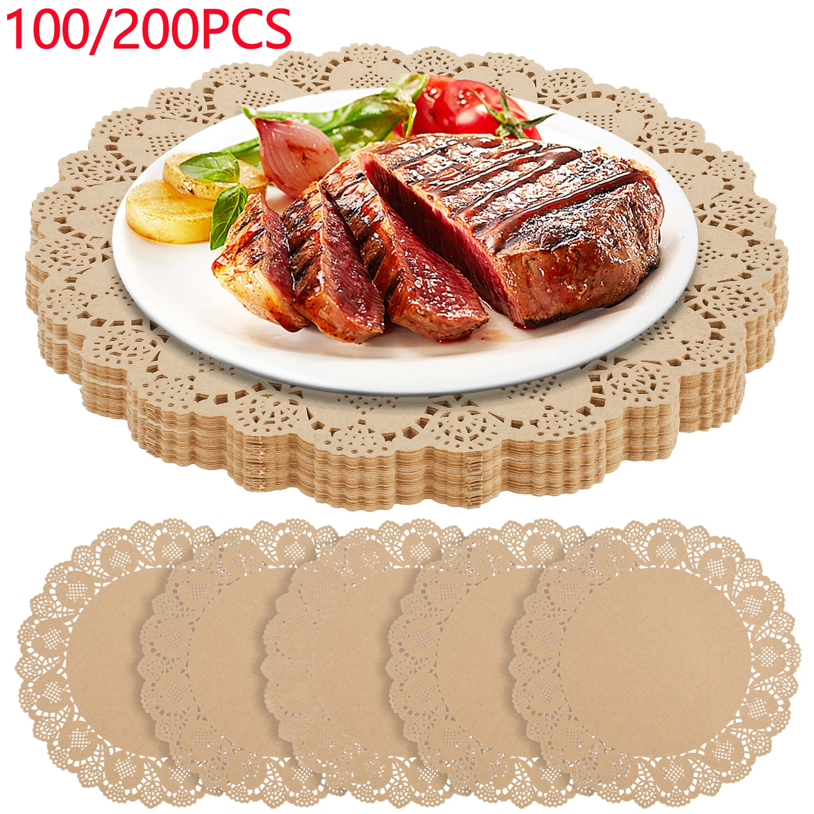 100 pçs almofadas de mesa de renda de papel redondo 34cm utensílios de mesa decorativos placemats multiuso tapetes de papel decoração de mesa fontes de festa