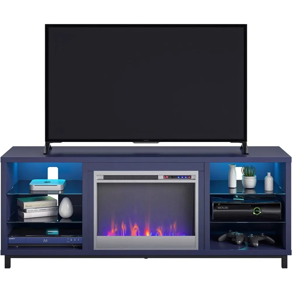 

Deluxe 70" Stove Lumina Fireplace TV Stand Navy Freight Free Stoves Decorative Heating Cooling Vents Home Improvement