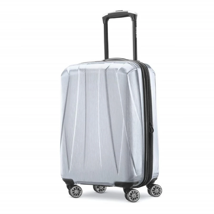 

2 жестких расширяемых чемодана на колесиках, серебристые, ручная кладь 20 дюймов