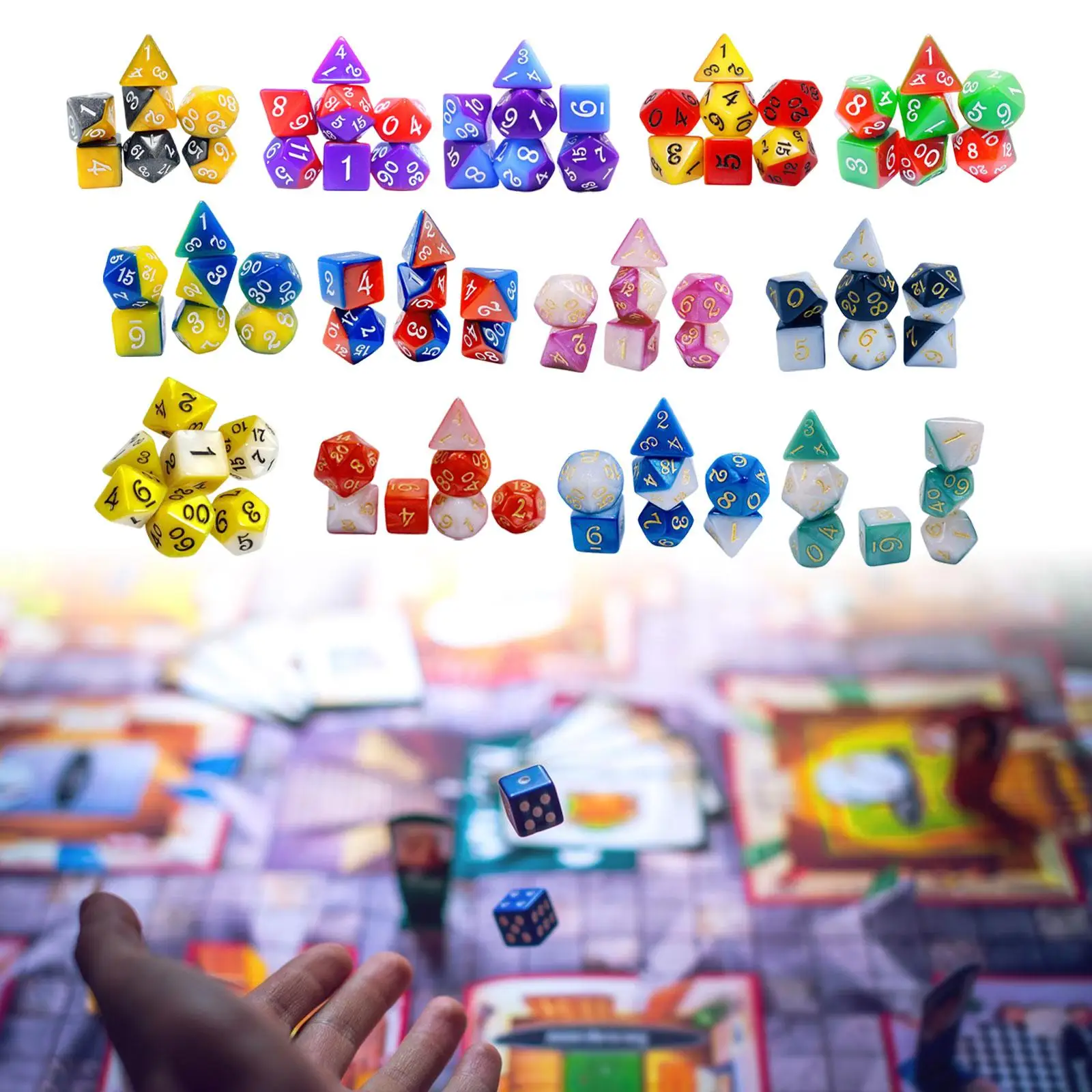 

7Pcs Dice Set Party Game Dices Polyhedral Dices for KTV Bar Card Games