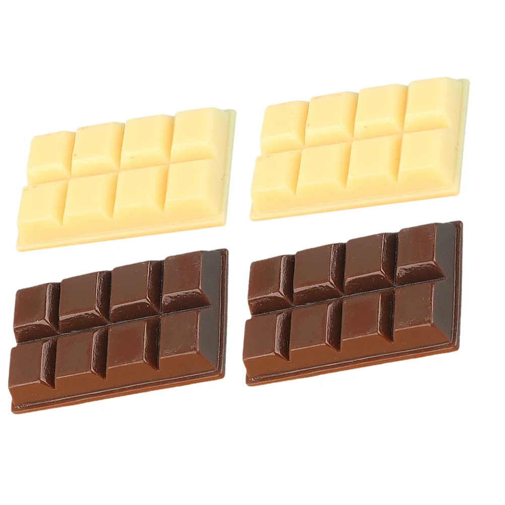 4pcs Resin Chocolate Models Montessori Toys Fake Chocolates Bulk Decorative Props Ideal for Party Wedding Christmas