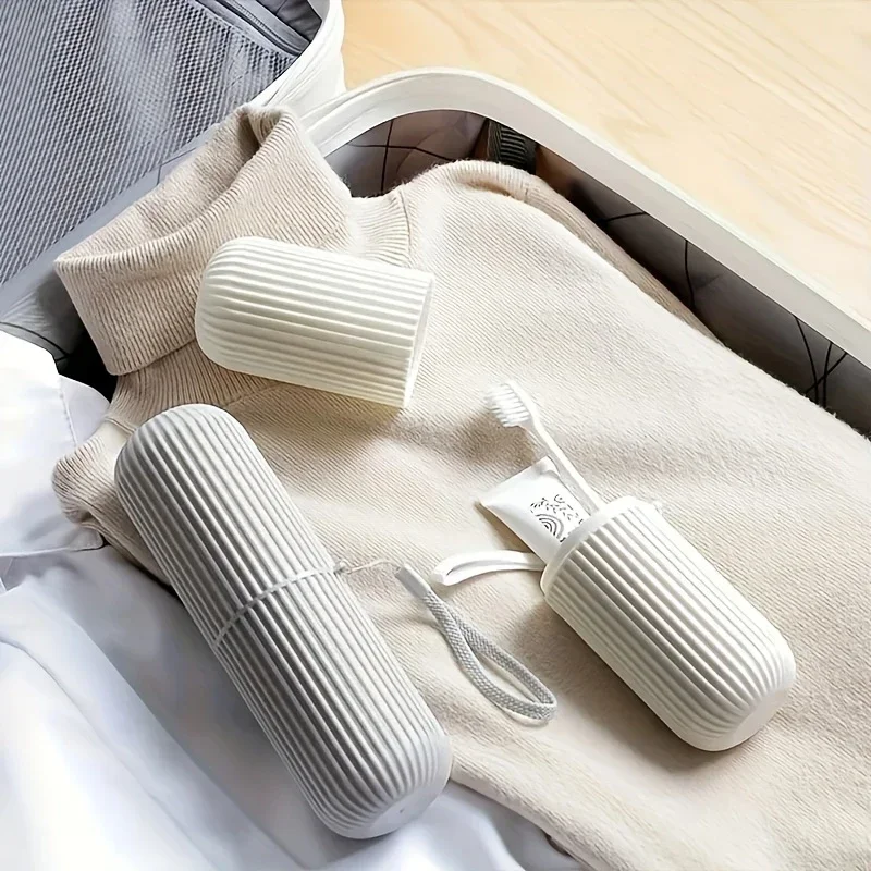 2Pcs Travel Portable Toothbrush Cup Bathroom Toothpaste Holder Storage Case Box Organizer Travel Toiletries Storage Cup