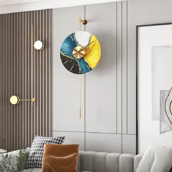 Severské luxusní kreativní nástěnné hodiny do obývacího pokoje, módní umělecké nástěnné hodiny, moderní jednoduché dekorativní nástěnné hodiny 8 nejlepší prodej velké dekorativní nástěnné hodiny - №4