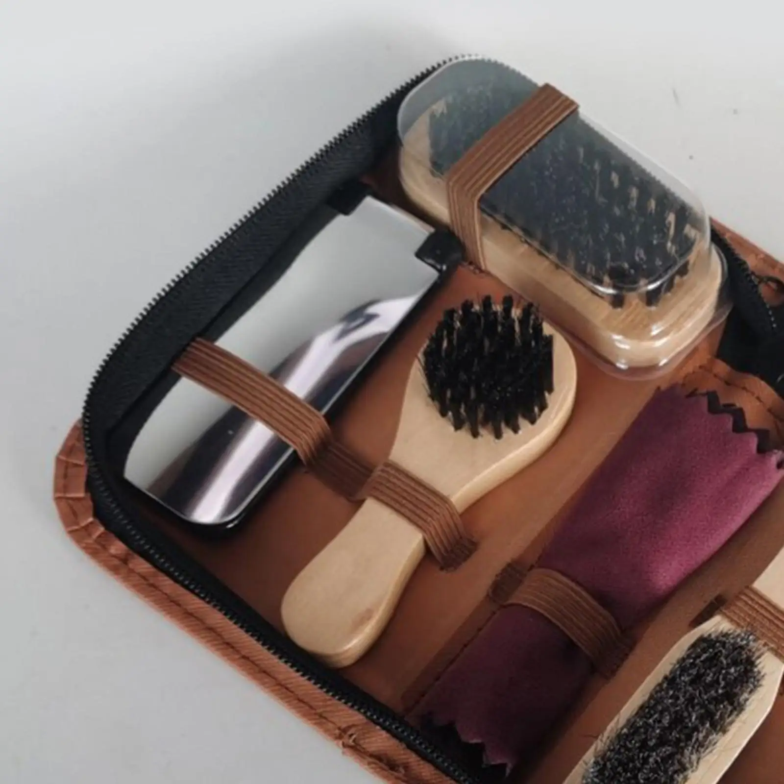 Shoe Shine Care Kits Multifunctional Leather Shoe Polish Brush Organizer Set for Home Office and Travel Use