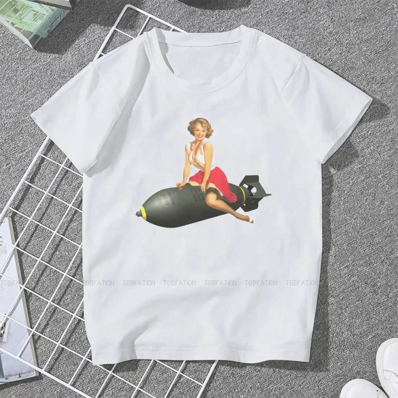 Pin Up Girl Bomber Lady Luck Women Shirts  Oversized Korean StyleT-shirt Kawaii Vintage Female Blusas