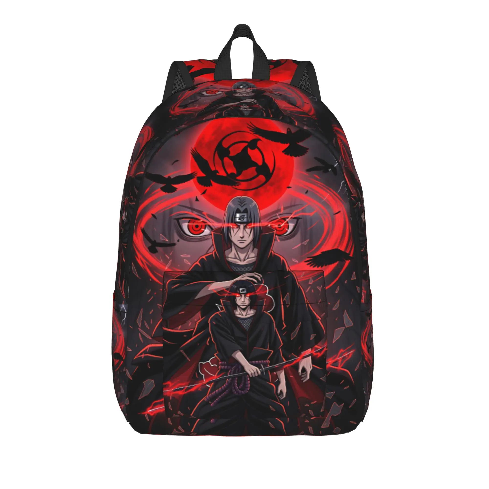 Uchiha Itachi Backpack  Girl Polyester Hiking Backpacks Breathable Style High School Bags Rucksack