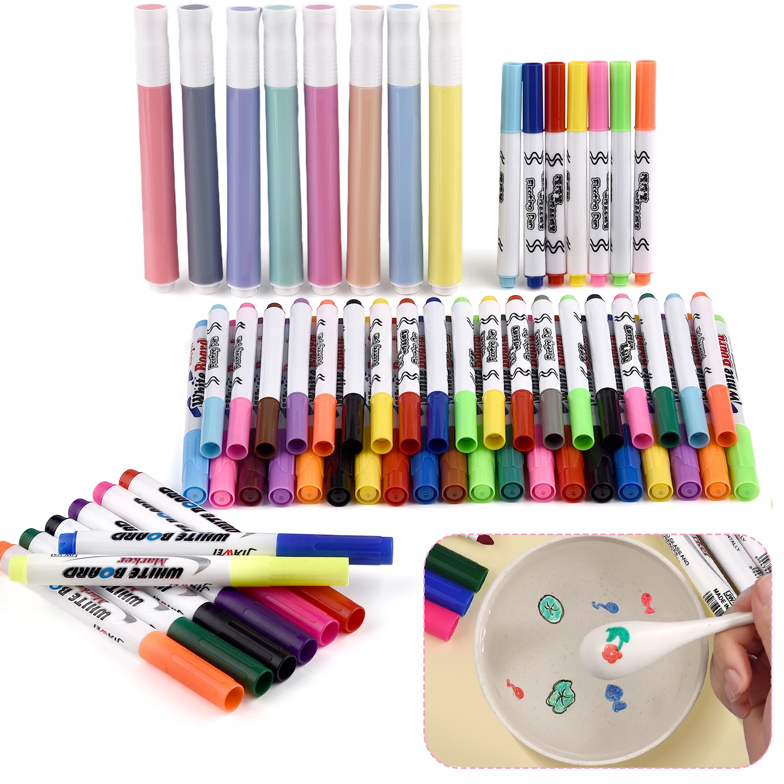 

Magical Water Painting Pen Whiteboard Markers Floating Ink Pen Doodle Water Pens Montessori Early Education Toy Art Supplies
