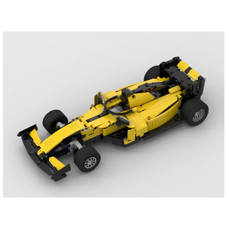 F1レーシングスポーツカービルディングブロックおもちゃ男の子用,モデルMOC-85069パーツ,黄色,リモコン,誕生日プレゼント,新品