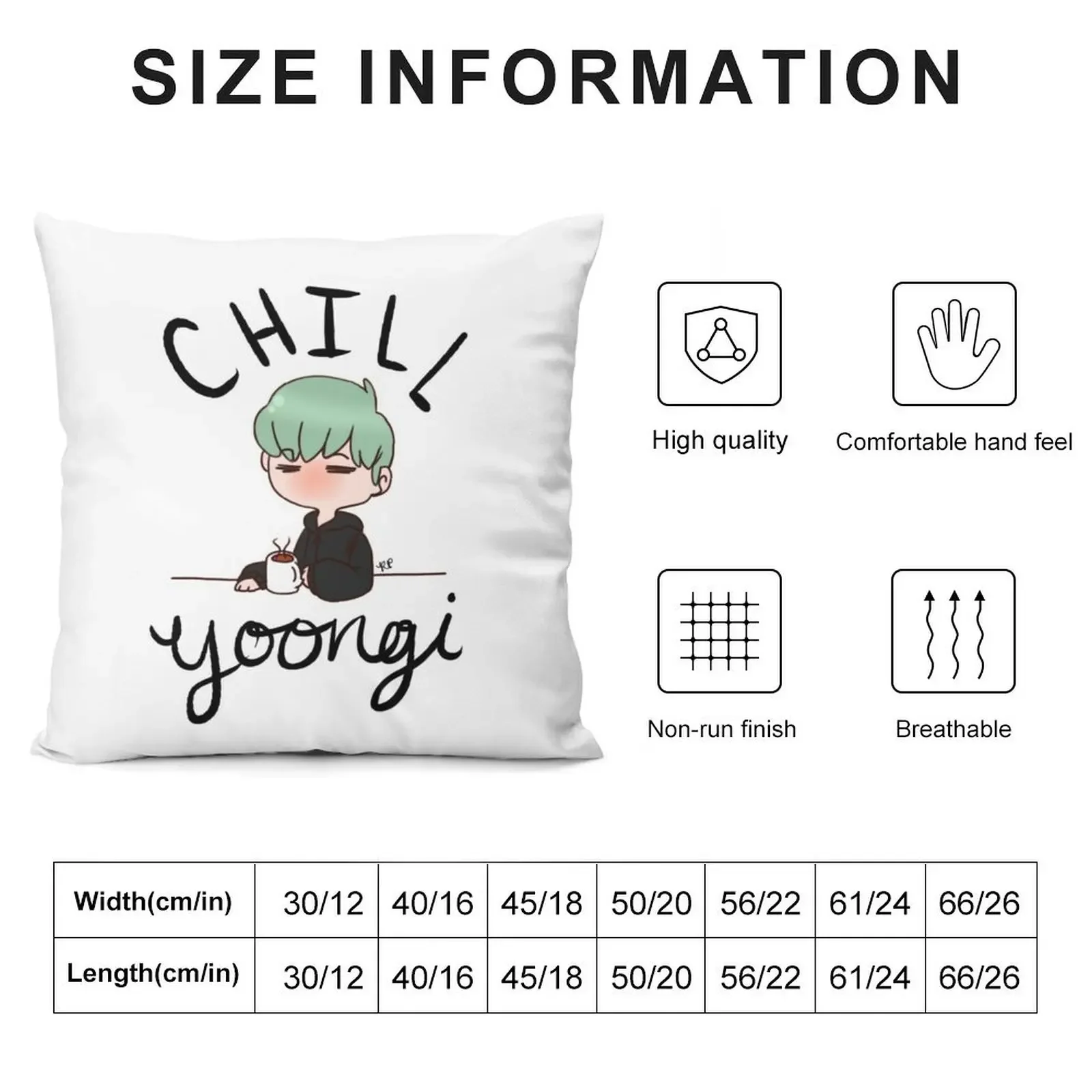 Chill Min Yoongi Throw Pillow sleeping pillows pillow pillowcase Sofa Cushions Embroidered Cushion Cover pillow