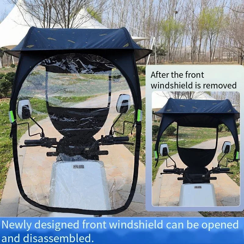 Winddichter, wasserdichter Sonnenschutz für E-Bikes, universell passend für E-Scooter, Motorräder, Outdoor-Schutz, Regenschutz – Detail 2