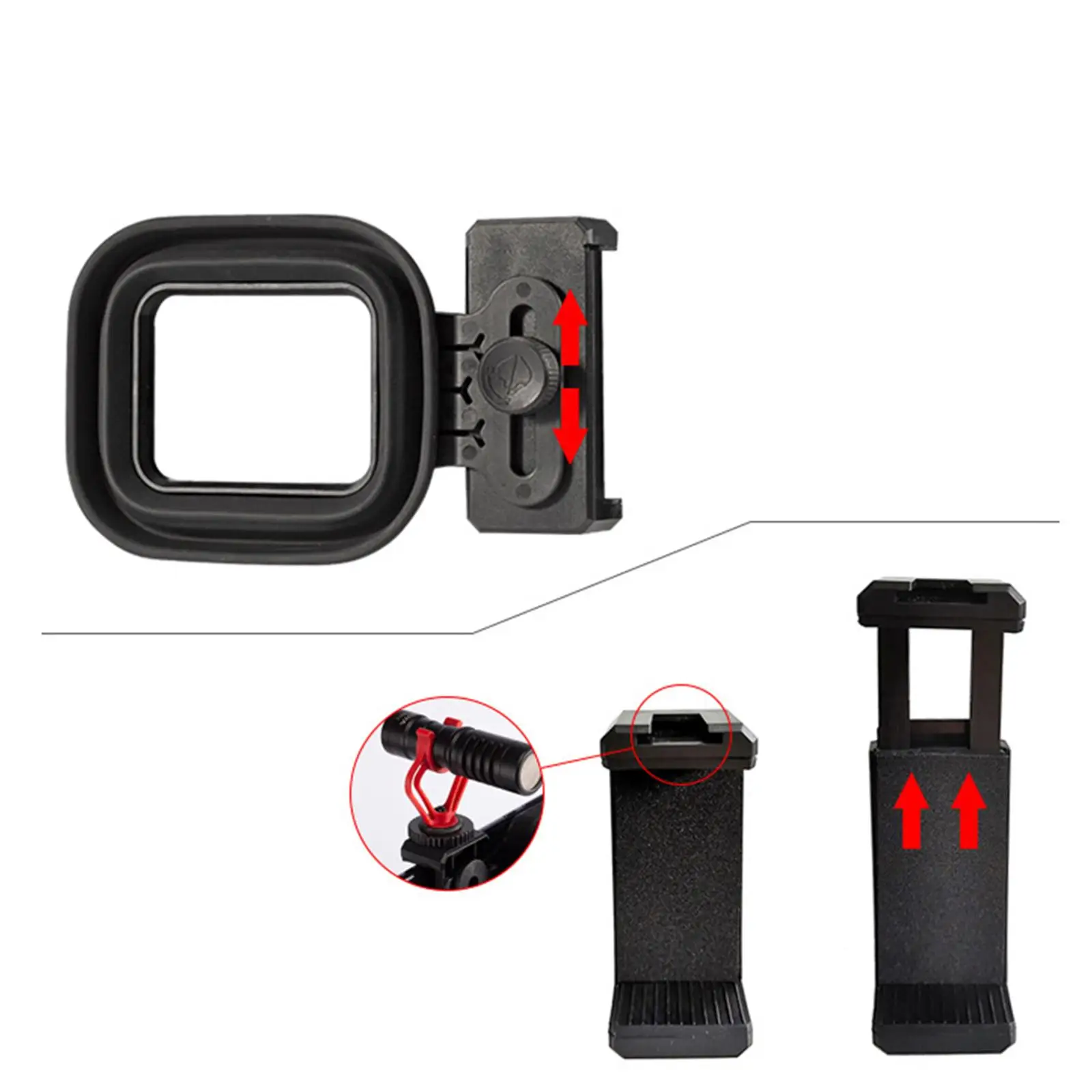 ฮูดเลนส์โทรศัพท์ป้องกันแสงสะท้อนเหมาะกับโทรศัพท์ที่มีความกว้าง 65-95 มม