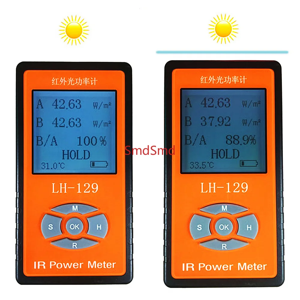 LH-129 LH-131 Infrared Light Irradiance Power Meter Tester Radiometer LED Luminous Intensity Sunlight Meter
