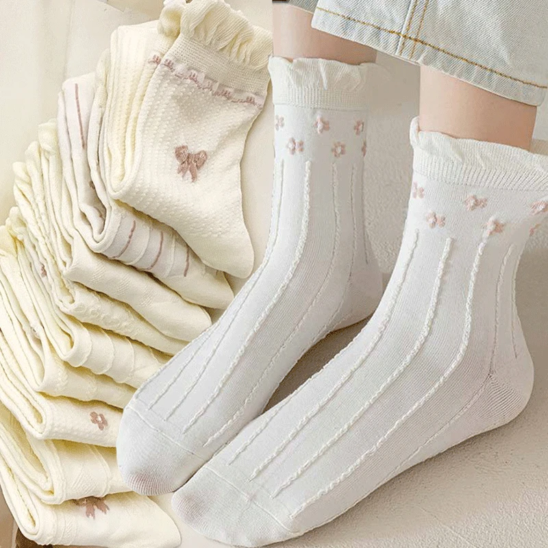 

Носки женские кружевные белые в стиле «лолита»