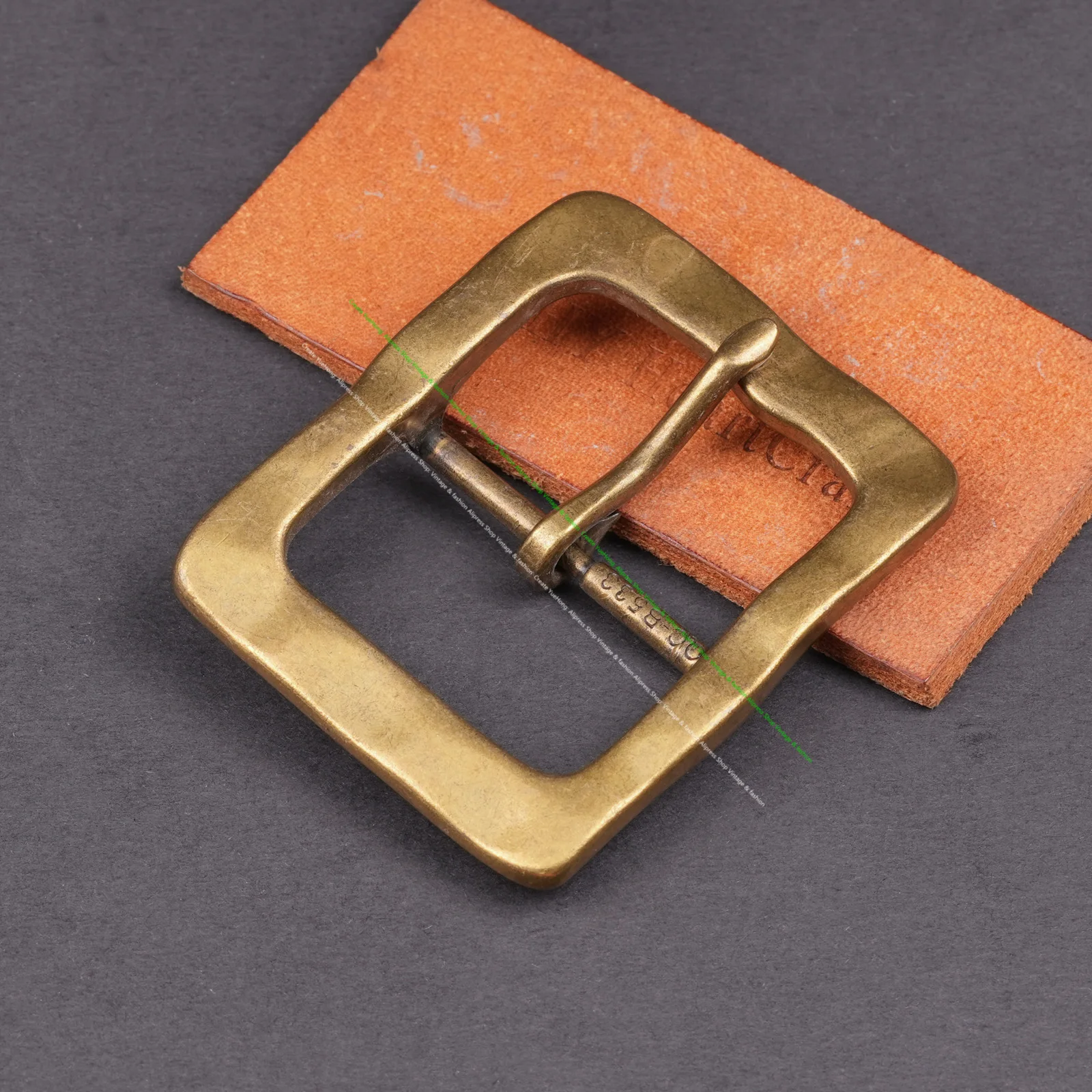Quality Sturdy Antique Brass Heavy Duty Single Prong Belt Buckle Leathercraft Square Center Bra Jeans Belt Buckle Fit 38mm