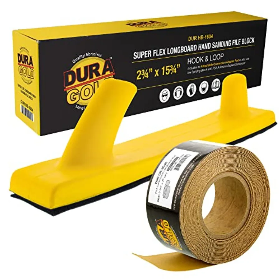 

Premium 180 Grit Gold PSA Longboard Sandpaper 20 Yard Long Continuous Roll 2-3/4" Wide and 180 Grit PSA Longboard Sandpaper 20