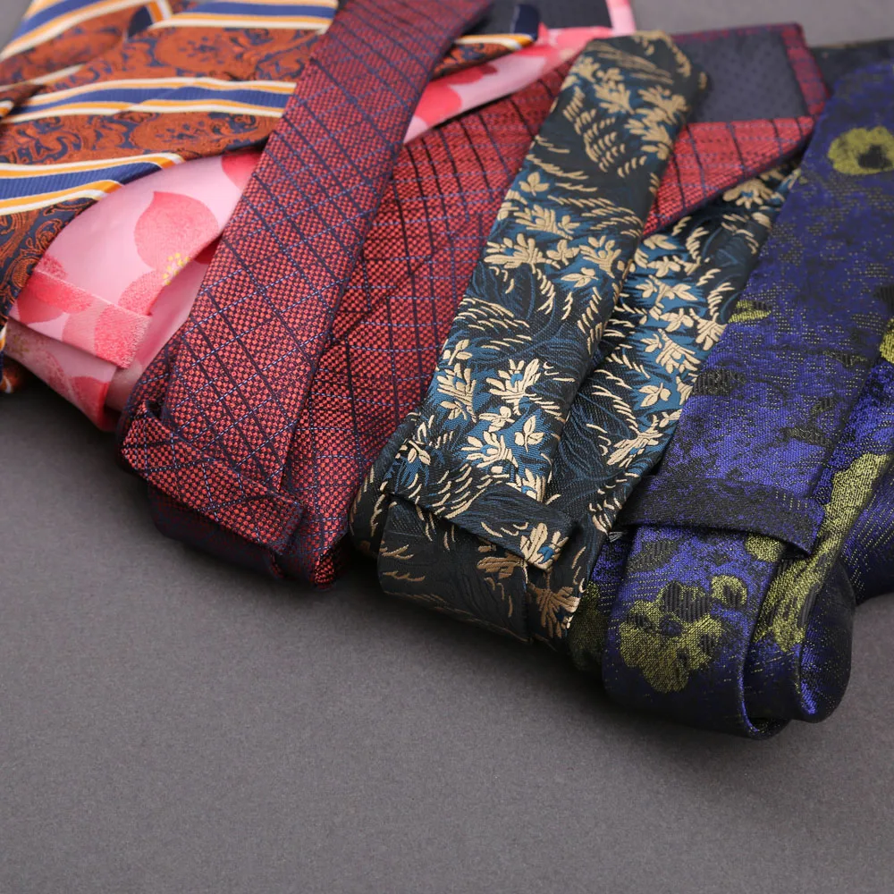 คลาสสิกโพลีเอสเตอร์เนคไทไวน์สีฟ้าสีกากีดอกไม้ Tie สําหรับงานเลี้ยงอาหารค่ําสวมใส่ทุกวันเสื้อสูทอุปกรณ์ตกแต่ง