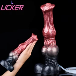 LICKER Realistic Horse Knot Squirting Dildo Ejaculating Penis Silicone Sex Toys For Women G-point Stimulation Anal Vagina Play