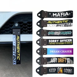 1PC New JDM Tow Strap Car Trailer Strap Tow Bar Nylon Car Tow Rope Hook Front Bumper Decorative Tow Hook Tuning shitbox