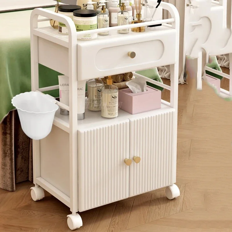 Trolley Ear Picking Pattern Embroidery Nail Art Beauty Equipment Cart Beauty Salon Specific Small Cart Salon Furniture