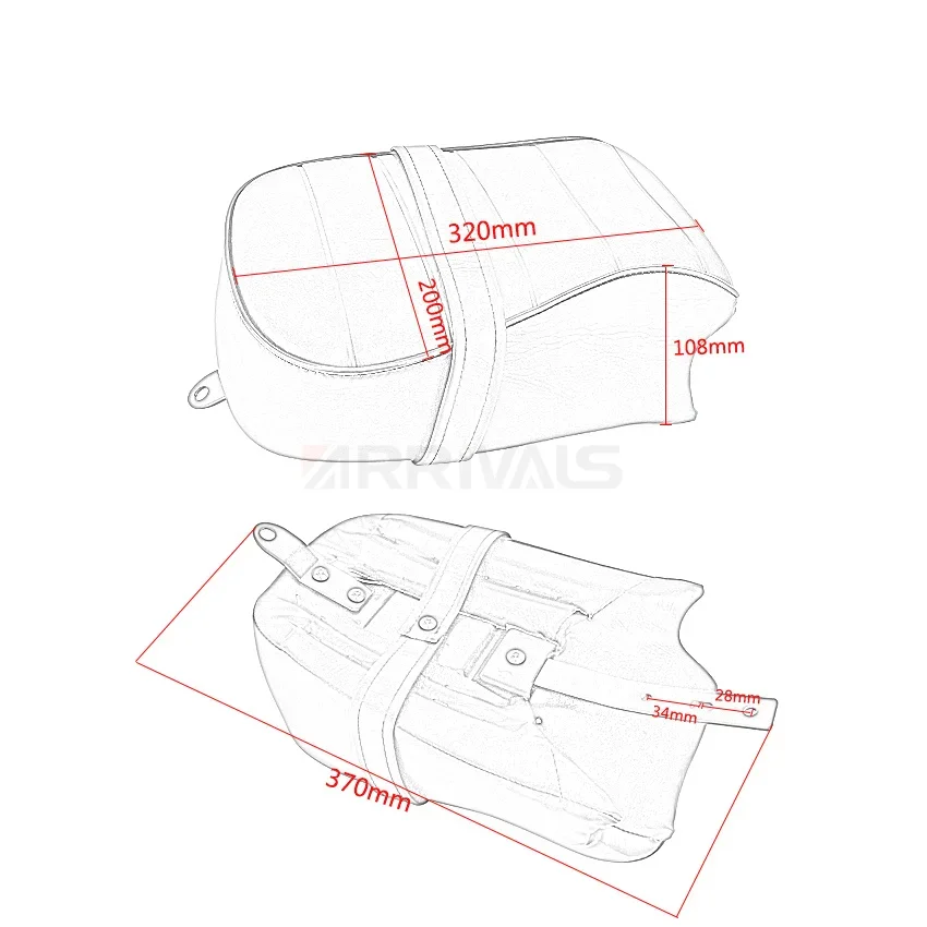 Motorcycle Seat Passenger Pillion Rear Saddle Cushion For Harley Sportster Iron 883 XL883N 2016-2022