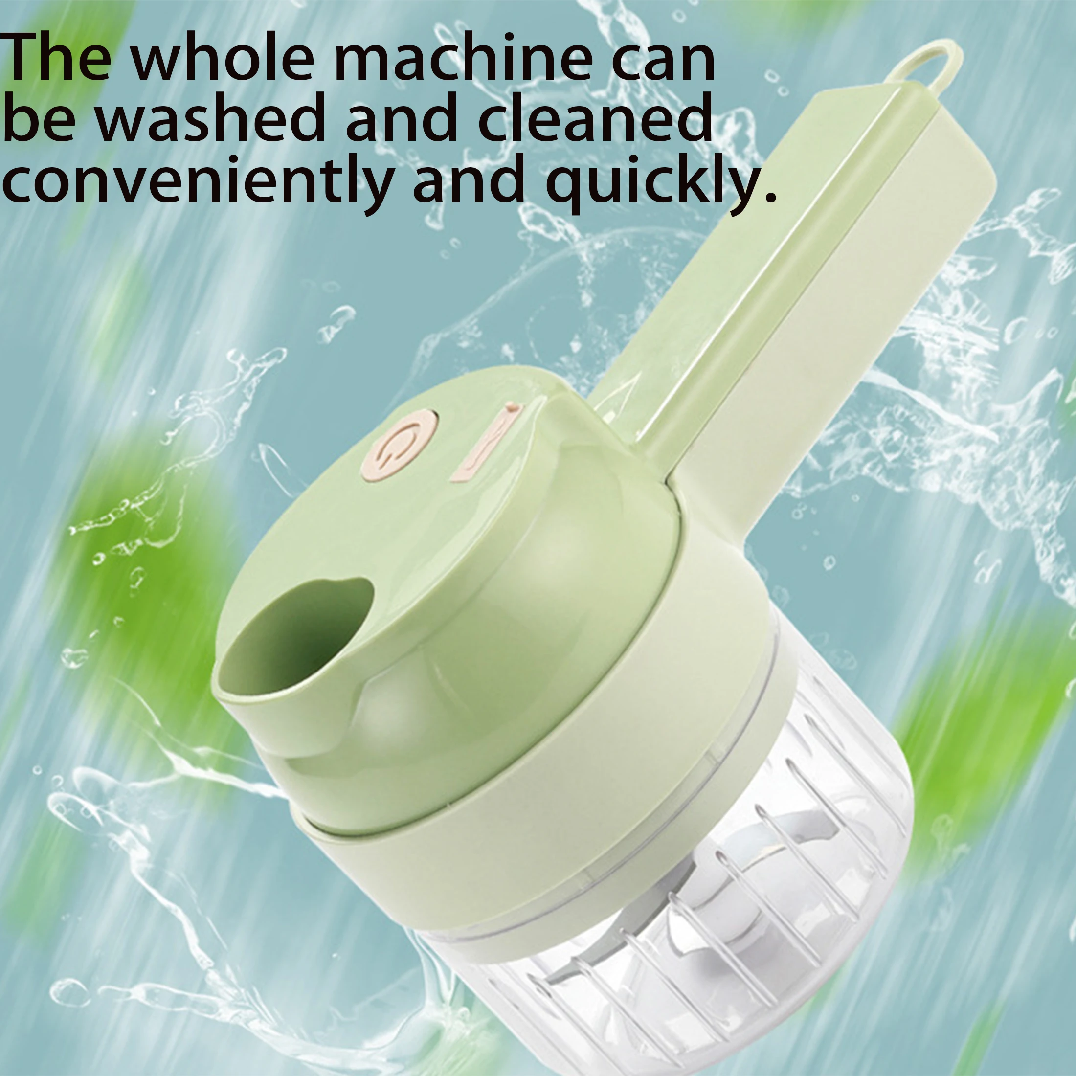 1 mini robot da cucina portatile, trituratore elettrico per aglio con lama in acciaio inossidabile e funzione di ricarica USB.