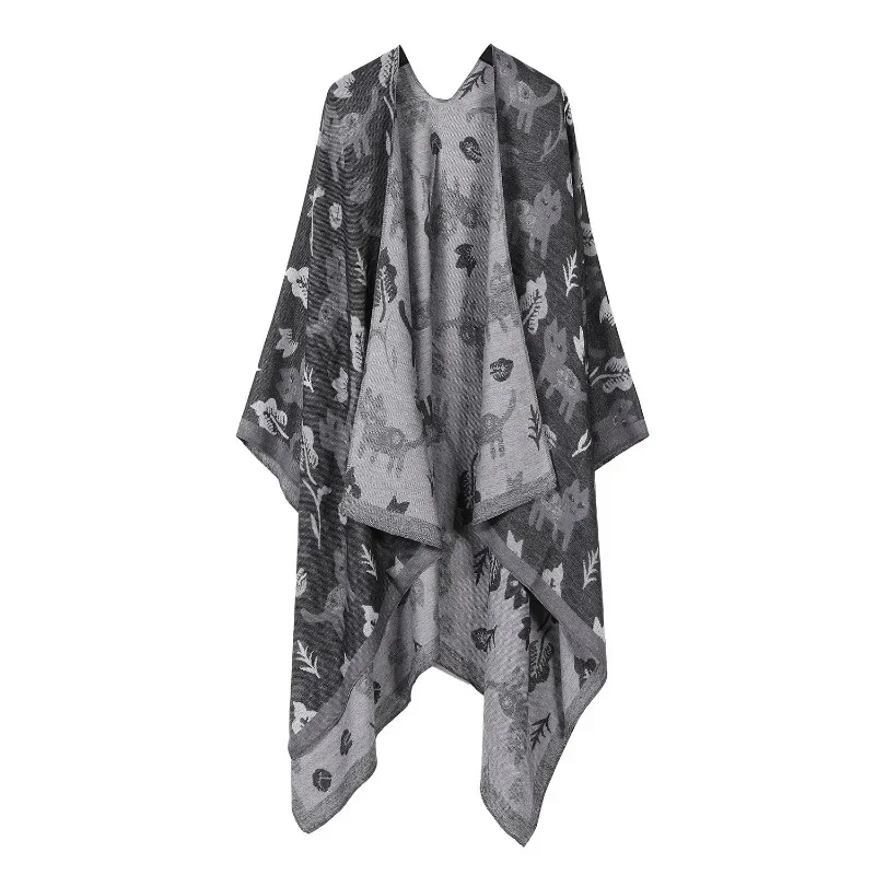 ヨーロッパ系アメリカ人の人気のタッセル肥厚カシミアのような国民風トラベルフォークショールスカーフ秋のポンチョケープ