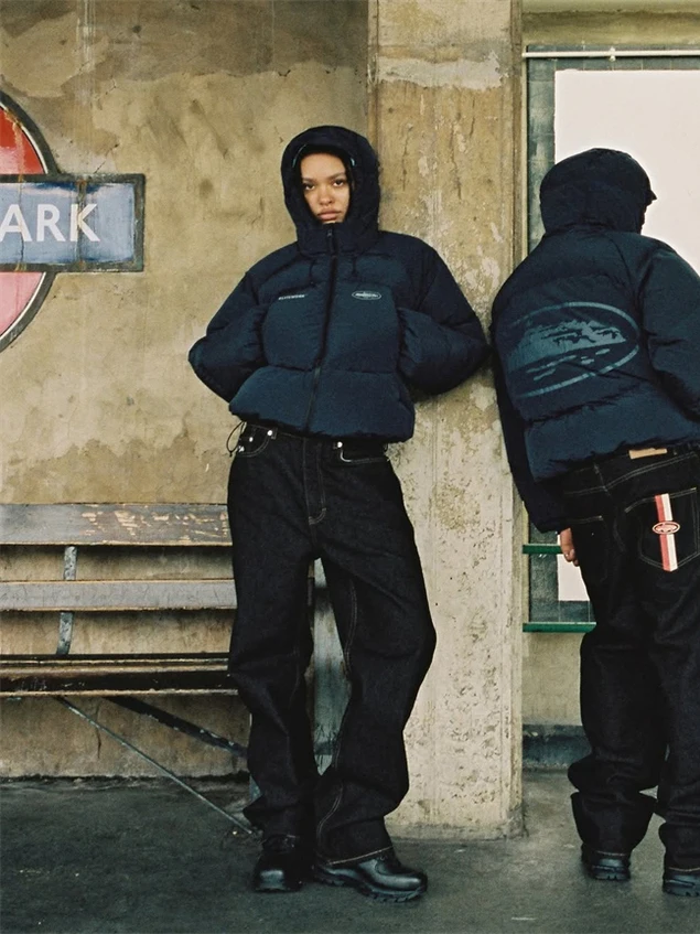 

Faionable Straight Leg Jeans ex Loose Fit Double Stripe Bla Casual Denim Pants Youth Autumn Season Comfortable Breath...