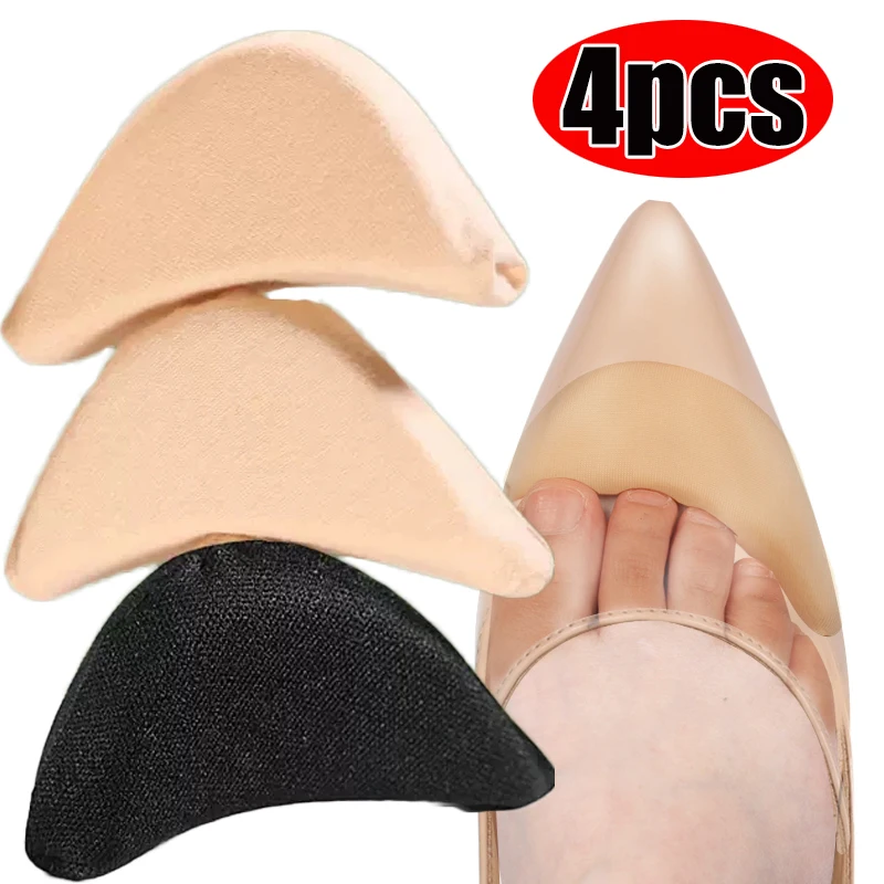 

4Pcs Forefoot Insert Pads Women Pain Relief High Heel Insoles Reduce Shoe Size Filler Protector Sponge Adjuster Shoe Accessories