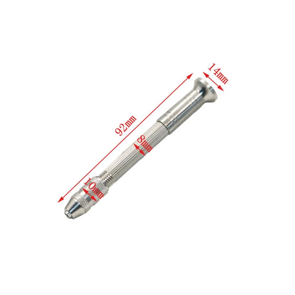 Bor tangan aluminium mikro Mini, baru dengan Chuck tanpa kunci + 0.3-3MM mata bor putar alat putar bor kayu