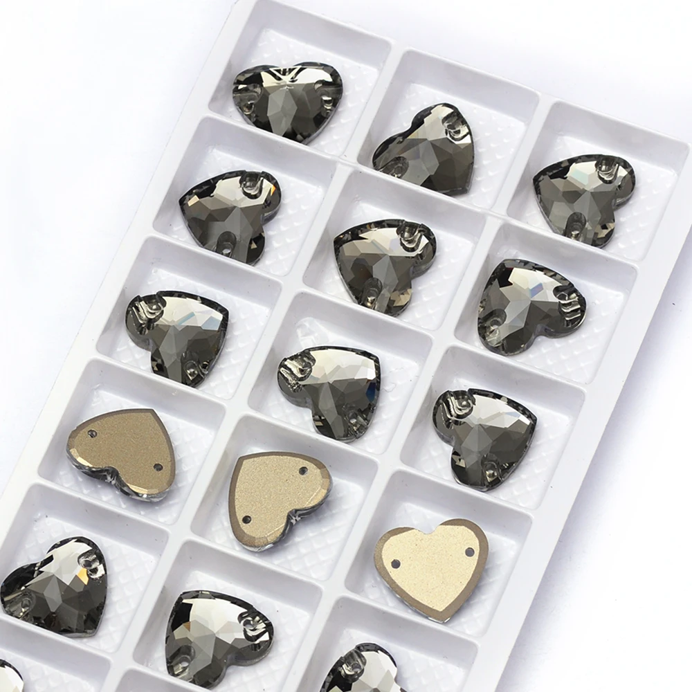 PUBRILE Schwarze Diamant-Applikationen mit aufgenähten Strasssteinen, Flache Kristallglassteine für DIY-Näharbeiten, Applikationen für Kleider, Kleidung und Taschen – Detail 15